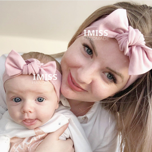 浅韩粉宝宝发带头饰婴儿，韩国婴幼儿亲子母女，公主压耳朵护囟门发带