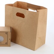 食品级手提纸袋牛皮纸袋面包西点，包装袋餐盒外卖袋白色环保打包袋