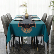 长桌桌布高端奢华餐桌布，现代简约高档台布北欧风格防水可擦长方形