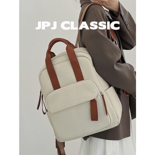 jpjclassic头层牛皮双肩包女大容量旅游背包学生书包电脑包通勤包