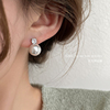 gmi大珍珠锆石三角，耳夹无耳洞女2024小众，耳环高级感耳钉耳饰