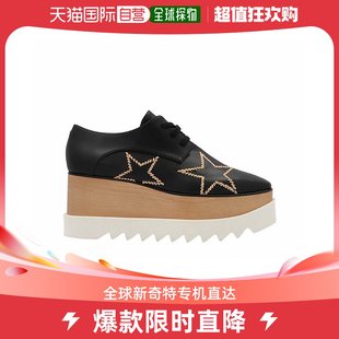 香港直邮STELLA MCCARTNEY 女士黑色系带坡跟鞋 810011-KP027-100