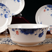 景德镇青花釉中彩骨瓷餐具，套装碗碟套装陶瓷器，28头国色多姿
