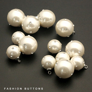 时尚珍珠扣镶钻白色衬衫扣子，开衫毛衣外套，纽扣上衣女裙子装饰扣