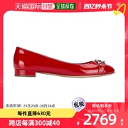 香港直发salvatoreferragamo菲拉格慕，女士红色漆皮金属头低跟鞋