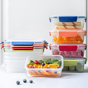 安买塑料饭盒微波炉加热上班族带饭便当食品级冰箱密封水果保鲜盒