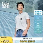 Lee标准版型凉感轻薄面料logo印花男款短袖T恤休闲潮LMT005412202
