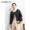 Yifini/易菲宽松短款棉服女薄款圆领两面穿棉衣春秋外套