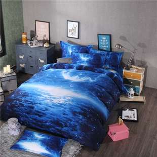 宇宙床上用品3D星空床单四件套被套枕套2.0m床包梦幻套件