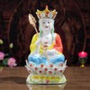 陶瓷五彩地藏王菩萨佛像供奉家居摆件娑婆三圣佛像镇宅
