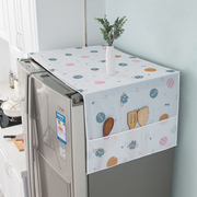 冰箱盖布防尘罩双开门冰箱防灰盖巾冰箱卡通印花罩多用置物收纳袋