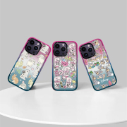 caseti艺术家联名款桑普兔粉色兔兔贴纸，适用于苹果14promax手机壳iphone13透明保护套15pro全包防摔卡通