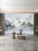 新中式壁画水墨画客厅电视背景墙纸墙布山水画办公室装饰壁布壁纸
