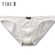 tiku男士性感内裤春季三角裤，白色莫代尔透气低腰，红色三角裤一条装