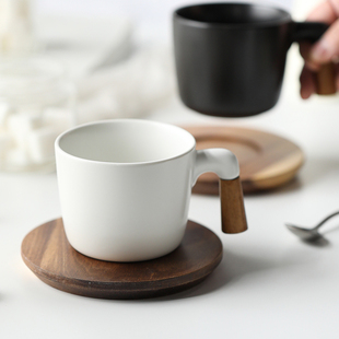 茶咖美器咖啡杯碟小奢华意式咖啡杯ins带木杯垫精致陶瓷杯子套装