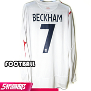 2006世界杯英格兰主场球衣男长袖足球服套装7号贝克汉姆碧咸鲁尼