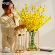 美式创意透明玻璃花瓶摆件，北欧简约轻奢风，客厅餐桌电视柜装饰品大