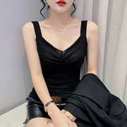 性感网纱吊带背心女2025夏季新款小众设计感烫钻上衣内搭打底小衫