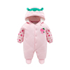 新生儿衣服秋冬婴儿连体衣，套装外出抱衣冬季夹棉加厚宝宝草莓哈衣