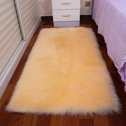 欧式简约长毛绒地毯卧室客厅家用床边毯飘窗垫纯色可爱仿毛地垫