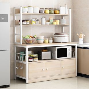 厨房置物架落地多层储物架多功能橱柜微波炉烤箱收纳架柜子置物柜