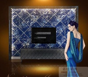 欧式微晶石电视背景墙砖800x800蓝色，瓷砖室内墙砖，地板砖家装主材