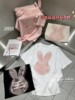 2024夏季版卓娃ZW设计感宽松纯棉洋气刺绣减龄兔子短袖T恤女
