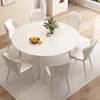 岩板餐桌家用轻奢简约现代餐桌椅，2023小户型可伸缩圆形饭桌子