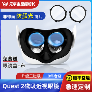 OculusQuest2近视镜片非球面树脂防蓝光镜片抗辐射quest2磁吸眼镜