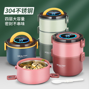 多层不锈钢保温饭盒可微波炉，加热便携餐盒大容量，带饭保温桶上班族