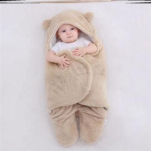 。新生婴儿抱被睡袋两用0-6个月，宝宝秋冬季加厚外出多功能分腿包