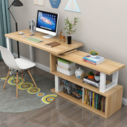 书桌带书柜一体桌，l型转角台式电脑桌简约家用学生拐角卧室写字桌