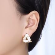 银针铜镀金耳饰女耳环耳钉不规则欧美气质个性，高级感小众设计潮款