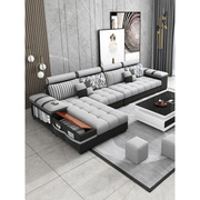 布艺沙发客厅现代简约小户型贵妃转角家具套装科技布沙发组合