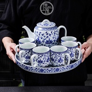 景德镇中式青花瓷茶具套装家用陶瓷，高档轻奢简约茶杯高级大号茶壶