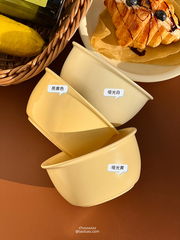 韩国ins风奶呼呼餐具家用陶瓷碗吃饭碗小号酸奶碗可爱奶油色盘子