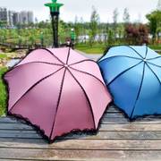 可爱蕾丝黑胶学生太阳伞防紫外线雨伞女晴雨两用遮阳伞防晒伞折叠