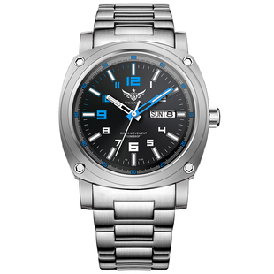 瑞士全自动机械芯军表，男表防水夜光钛合金，名品牌男士商务手表v3.4