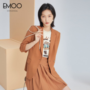 EMOO杨门秋季气质修身西服外套一粒扣显瘦通勤OL西装女
