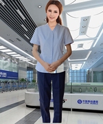 2023中国移动公司工作服女夏装短袖衬衫九分裤工服收腰修身