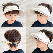 儿童帽子夏季薄款透气宝宝，遮阳空顶帽男童女童防紫外线防晒太阳帽