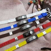 钛钢饰品DIY韩国exo标志男士手链可刻字多款彩色硅胶不锈钢手环批