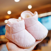 宝宝雪地靴婴儿防滑加厚学步鞋0-1岁女童男宝保暖秋冬宝宝鞋软底