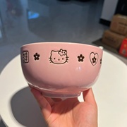 三丽鸥Hellokitty饭碗 凯蒂猫樱花粉 kt猫卡通陶瓷饭碗