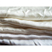 100%桑蚕丝纯色真丝素绉缎面料丝绸布头白色零布处理论块