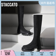 思加图冬季时尚增高显瘦弹力靴袜靴厚底长靴女S6324DG3B