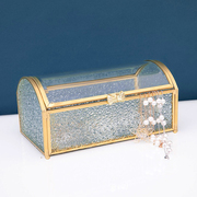 欧式复古奢华创意玻璃首饰盒饰品收纳盒桌面公主珠宝首饰展示盒