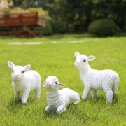 仿真小羊摆件树脂工艺品生肖羊，花园庭院客厅装饰景观动物雕塑