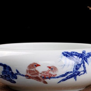 厂促陶瓷烟灰缸大号创意个性，潮流中式复古大理石纹垃圾茶渣缸茶洗
