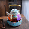 珐琅彩玻璃煮茶壶套装蒸煮茶炉，家用花茶煮茶器全自动烧水壶电陶炉